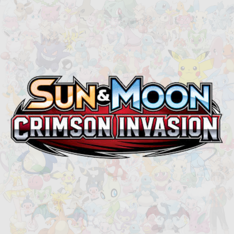 Sun & Moon Crimson Invasion-logga för Pokémon TCG.