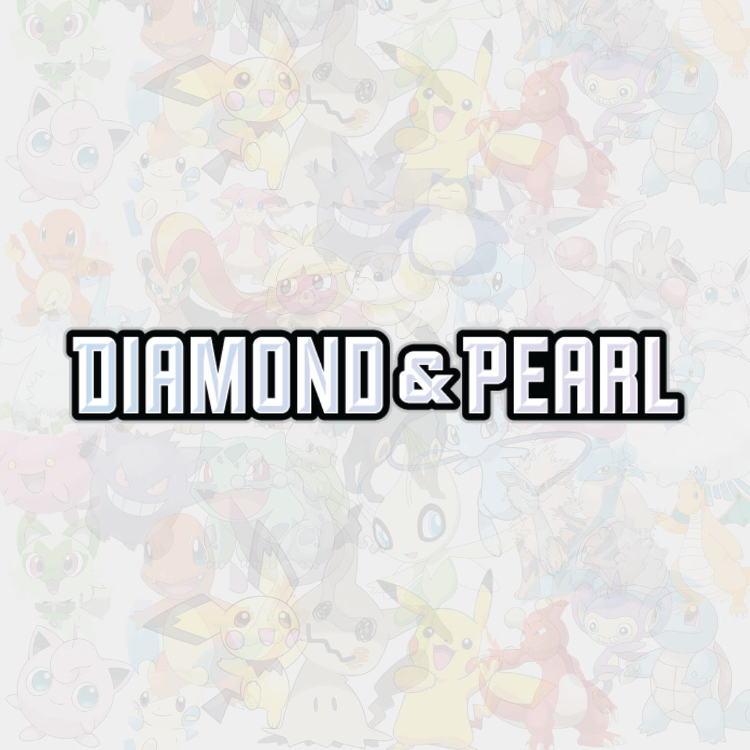 Diamond & Pearl-logga för Pokémon TCG i svart och ljust silver.