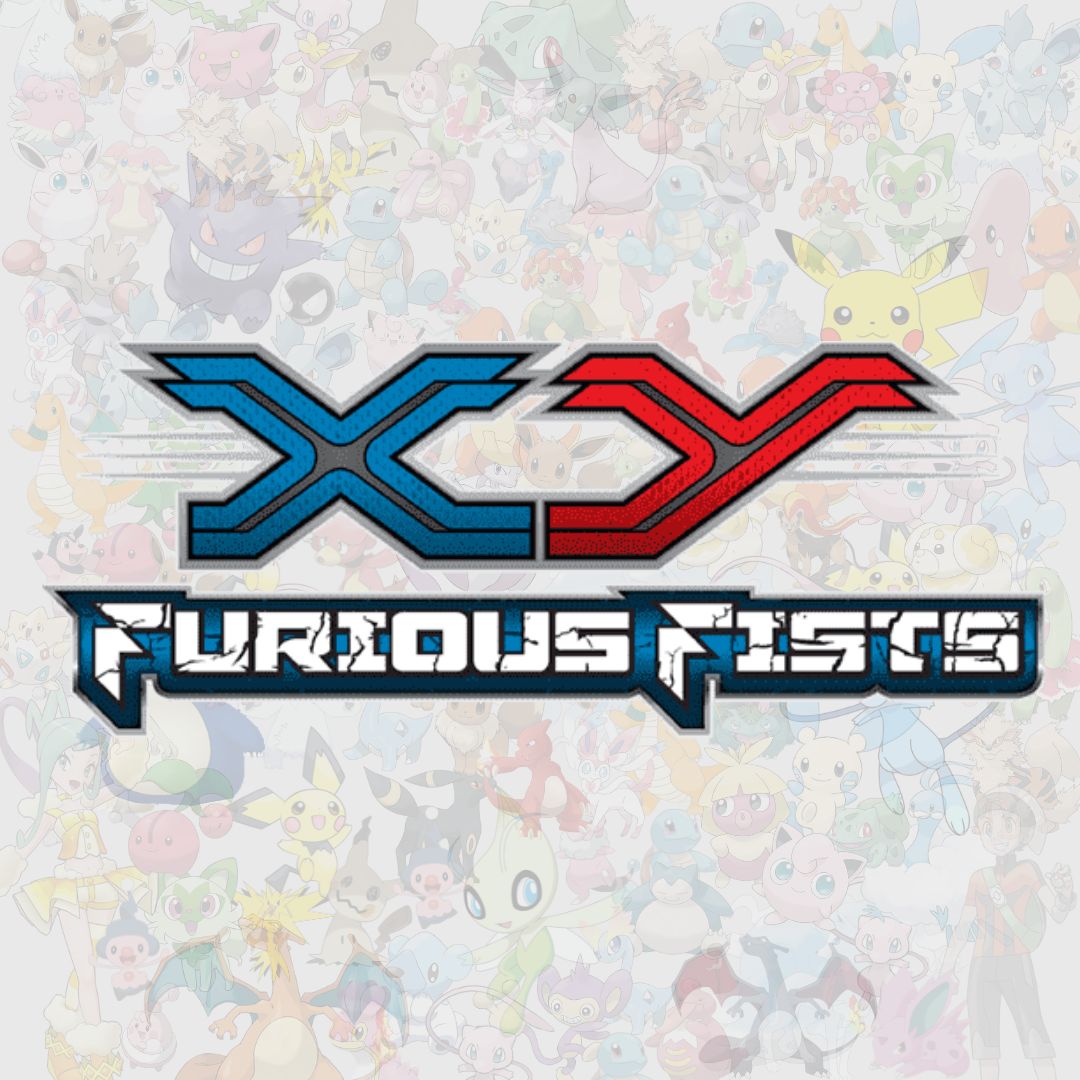 Pokémon TCG XY Furious Fists logotyp med Fighting-type Pokémon Lucario