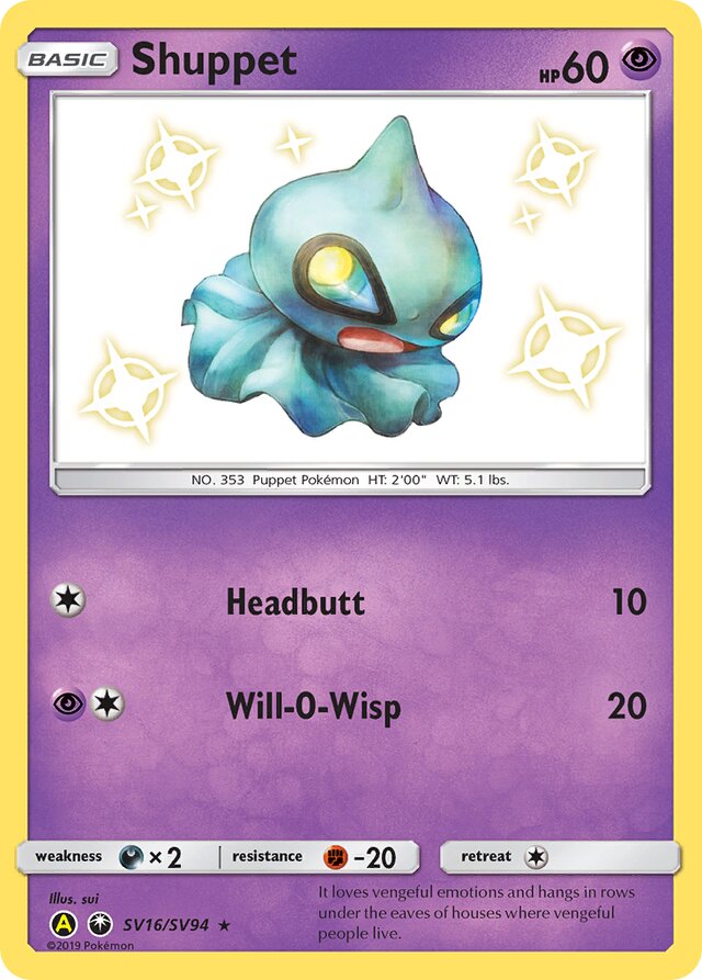 Shuppet - #SV16/SV94 - Pokémon Sun & Moon - Hidden Fates