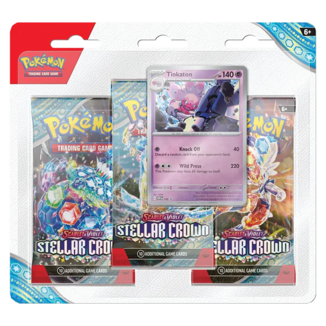 Pokémon Scarlet & Violet: Stellar Crown 3-Pack Blister Tinkaton