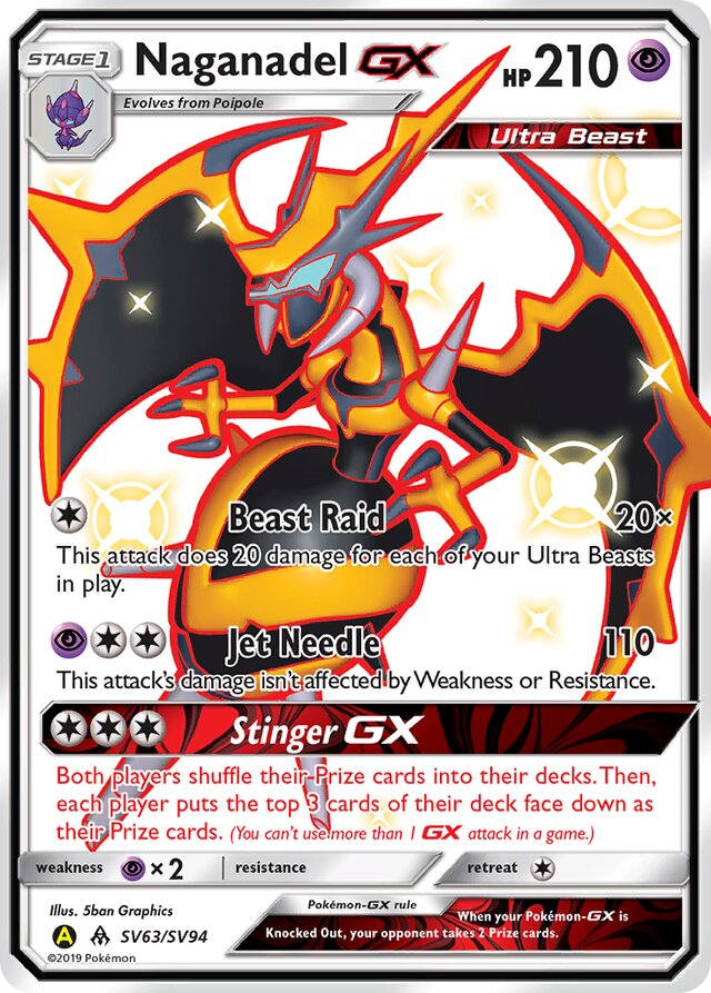 Naganadel GX - #SV63/SV94 - Pokémon Sun & Moon - Hidden Fates