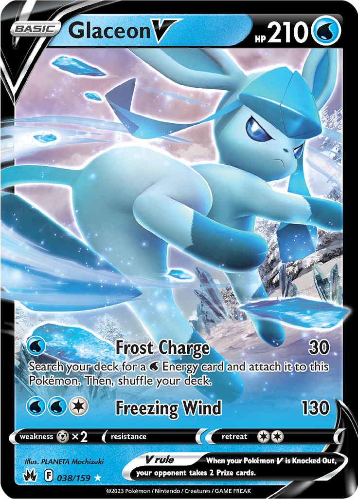 Glaceon V - #38/159 - Pokémon Sword & Shield - Crown Zenith