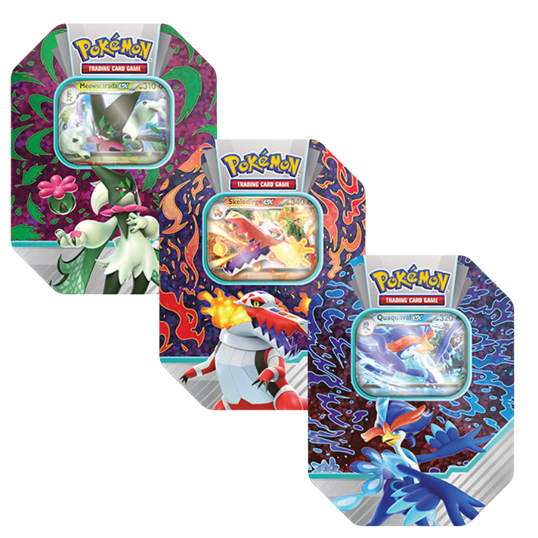 Pokémon TCG Paldea Partner Tin, blå, grön & röd