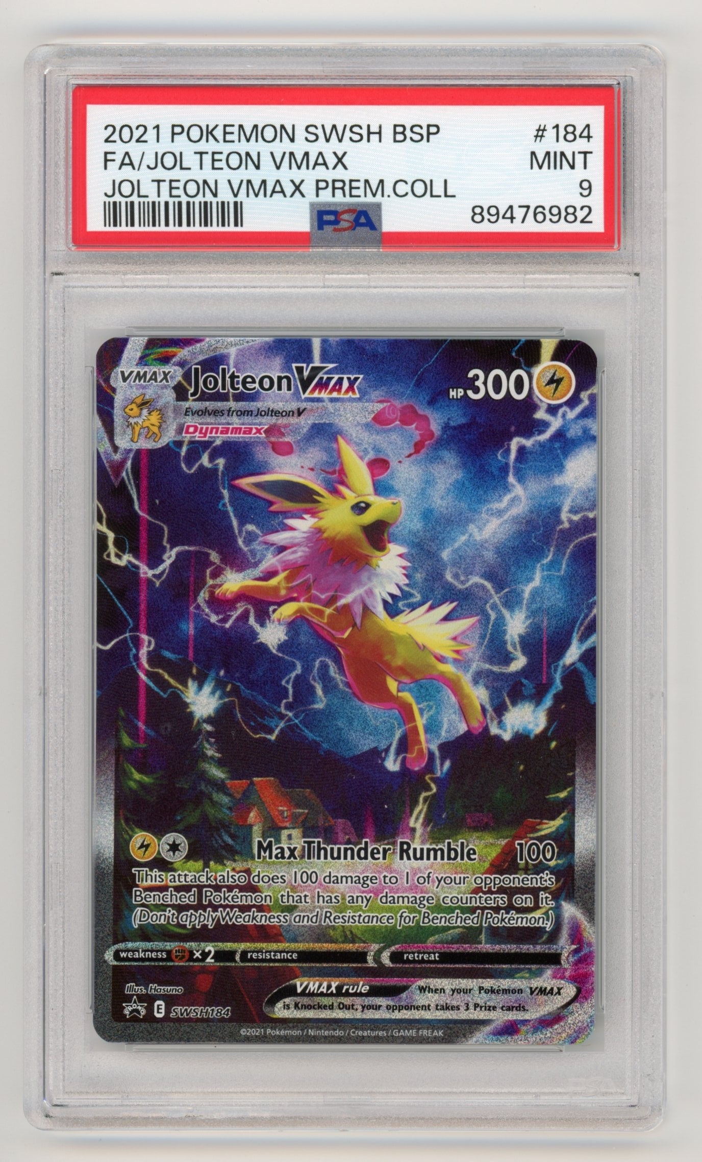 Jolteon VMAX - #SWSH184  PSA 9 - Pokémon Sword & Shield: Black Star Promo