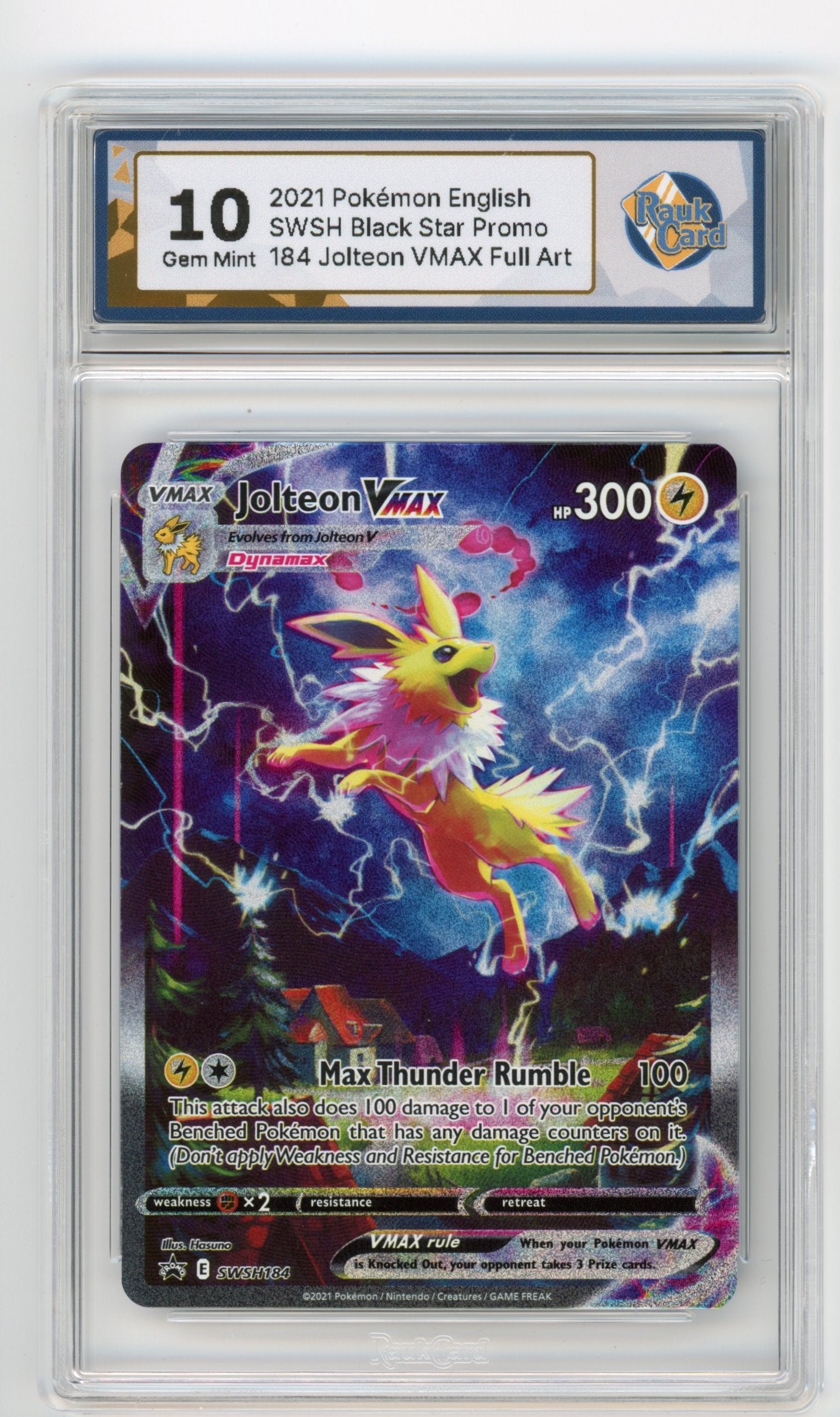 Jolteon VMAX - #SWSH184 Rauk Card 10  Pokémon Sword & Shield: Black Star Promo