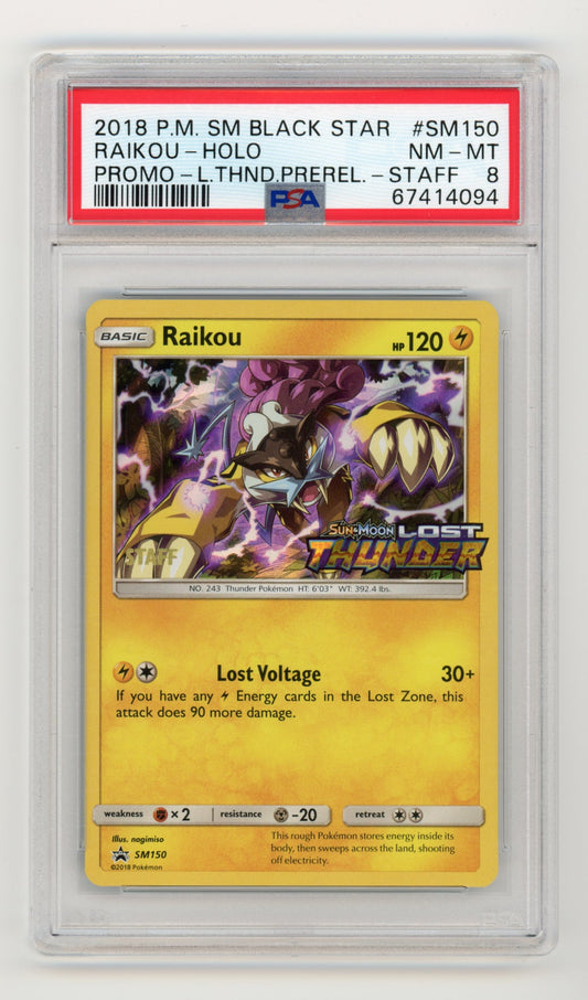 Raikou Holo - #SM150 PSA 8 - Pokémon Sun &amp; Moon: Lost Thunder - Black Star Promo