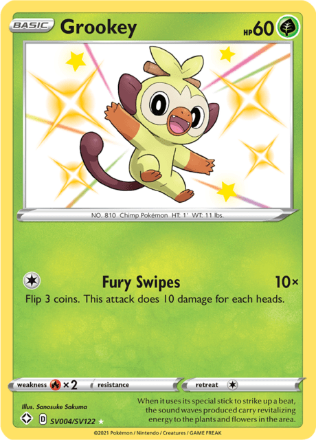 Grookey - #S4/SV122 - Pokémon Sword & Shield - Shining Fates