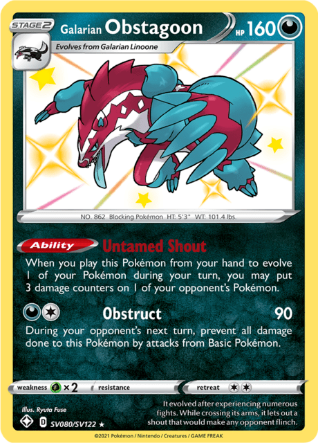 Galarian Obstagoon - #SV80/SV122 - Pokémon Sword & Shield - Shining Fates