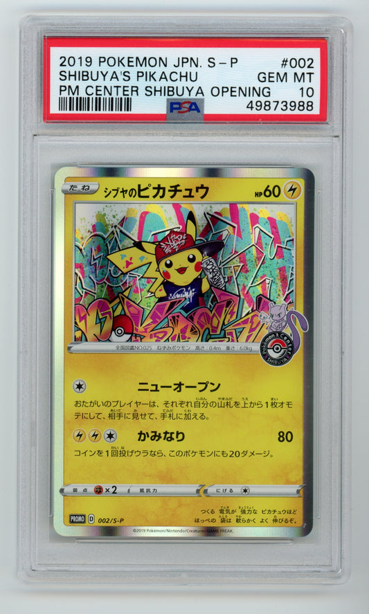 Shibuya's Pikachu - #002-S/P PSA 10 - Pokémon Sword & Shield: Promo Japansk