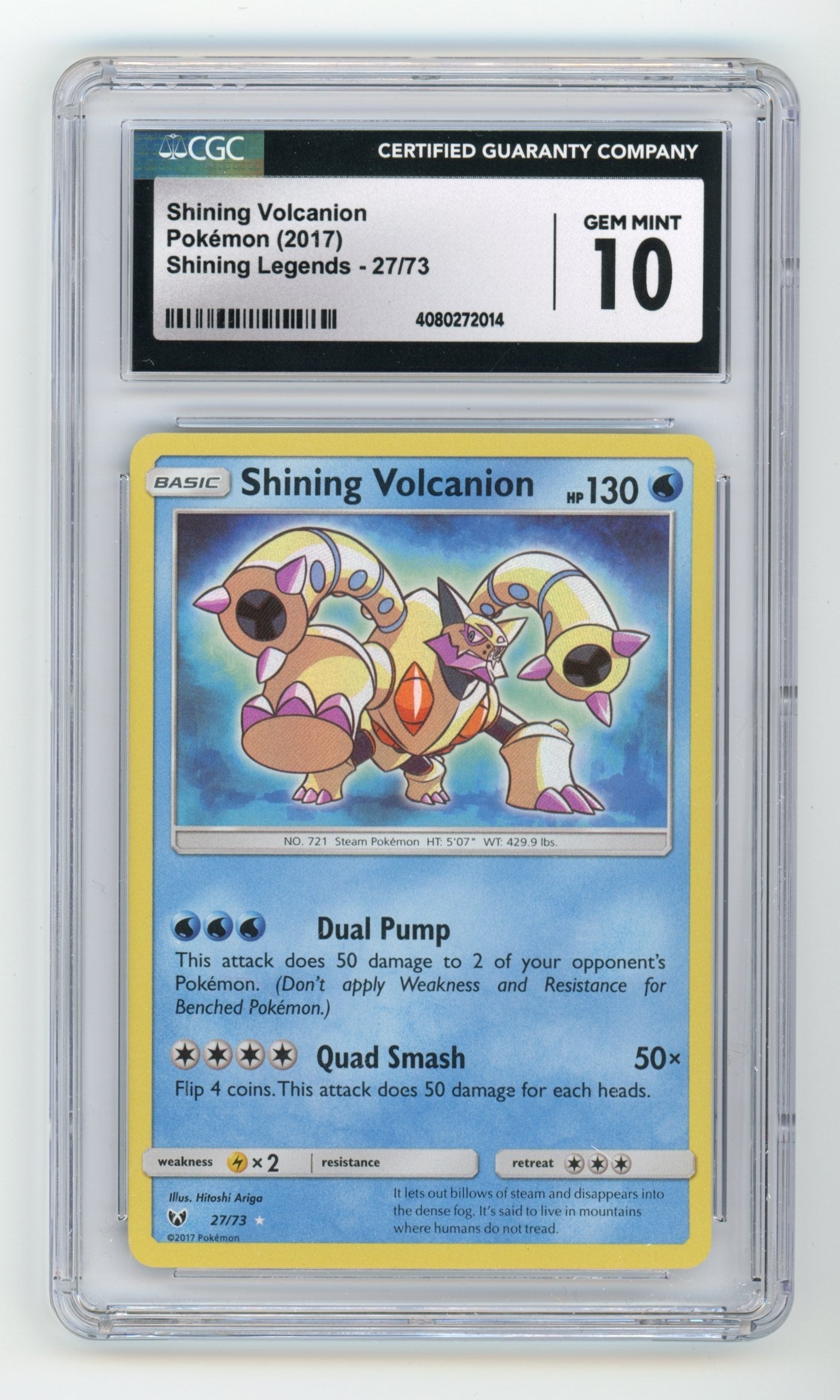 Shining Volcanion - #27/73 CGC 10 - Pokémon Sun & Moon: Shining Legends