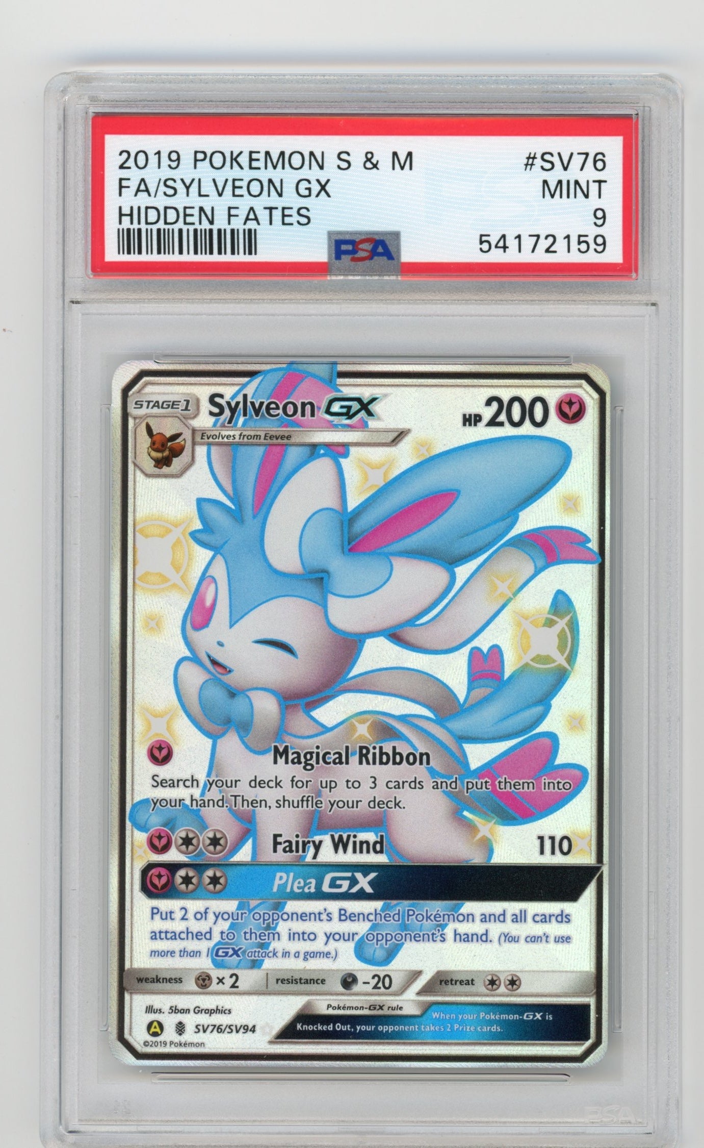 Sylveon GX - #SV76/SV94 PSA 9 - Pokémon Sun & Moon: Hidden Fates