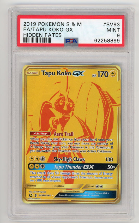 Tapu Koko GX - #SV93/SV94 PSA 9 - Pokémon Sun & Moon: Hidden Fates