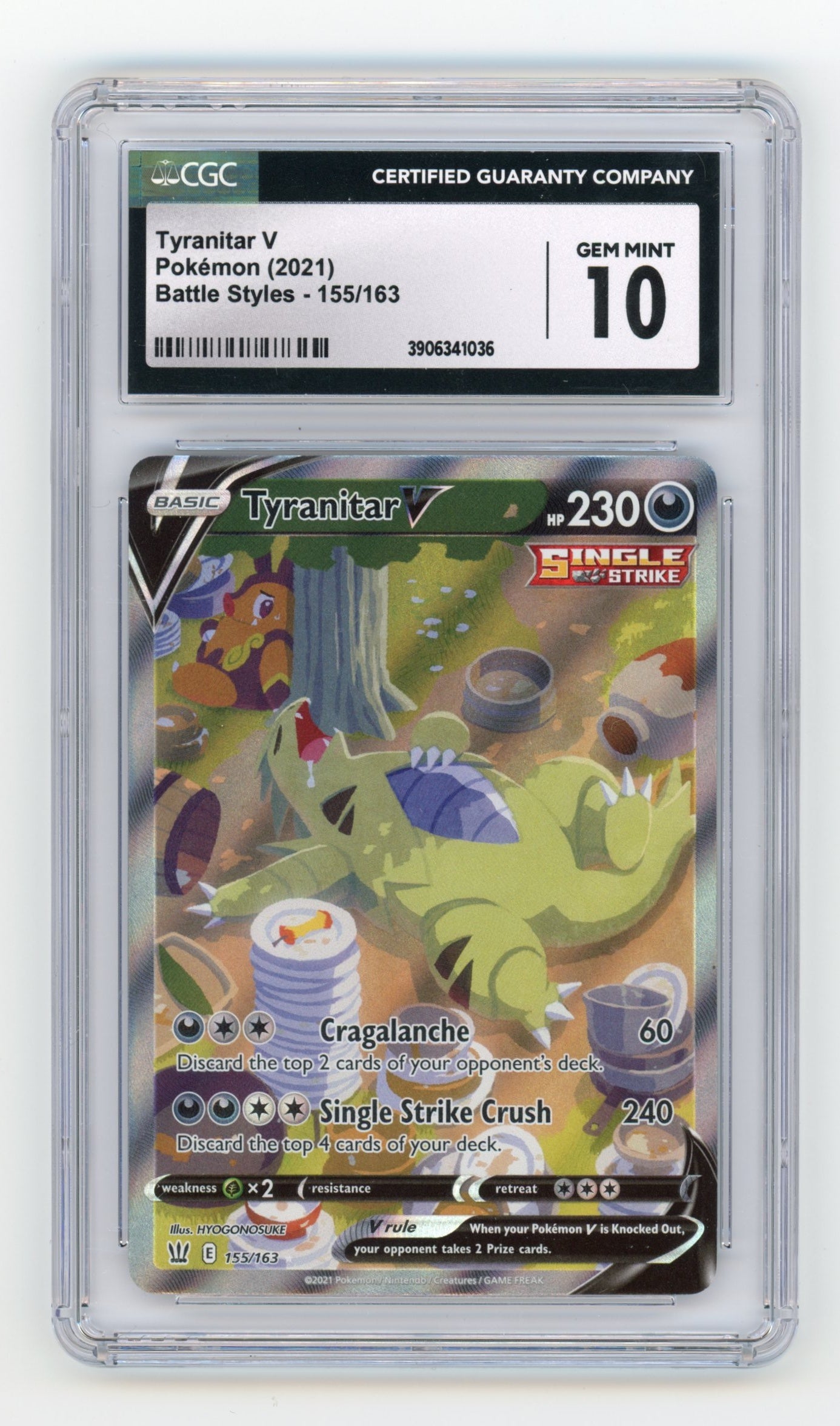 Tyranitar V - #155/163 CGC 10 - Pokémon Sword & Shield: Battle Styles