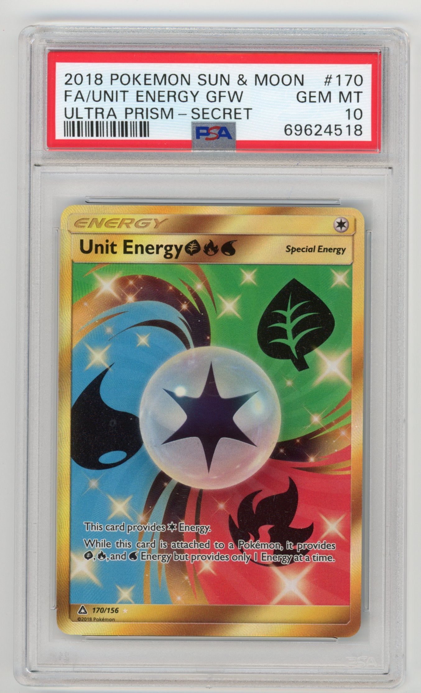 Unit Energy - #170/156 PSA 10 - Pokémon Sun & Moon: Ultra Prism