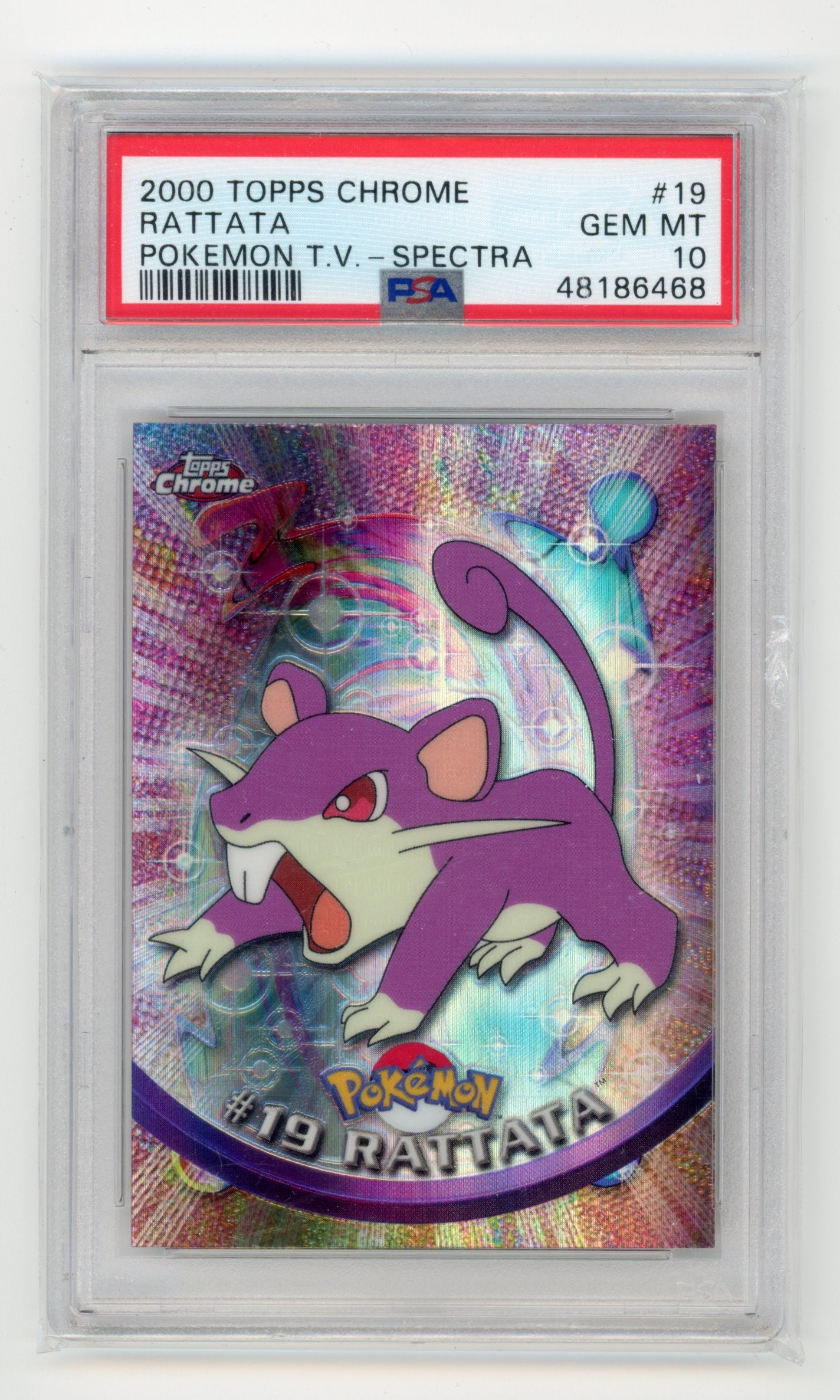 Rattata Spectra - #19 PSA 10 - Pokémon Topps Chrome: T.V